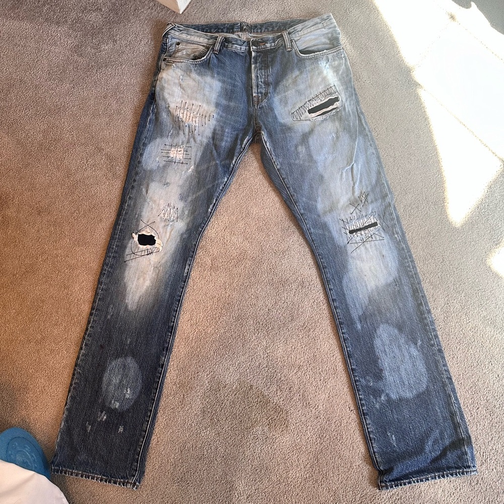 Men’s luxury Denim PRPS Jeans Demon Style, Slim Striaght, Size 36
